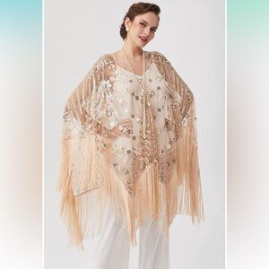 NWT- BABEYOND 1920s Sequin Beaded Shawl - one size $22 OBO